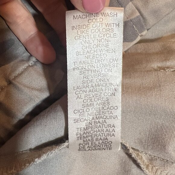 Democracy Camo Jacket Women's Small Size Gray Drawstring Bottom Zipper Cotton - Picture 11 of 11